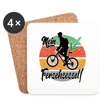 Fahrradfahrer Kurierfahrer Kurierfahrerin - Untersetzer (4er-Set) - Weiß - Vorne
