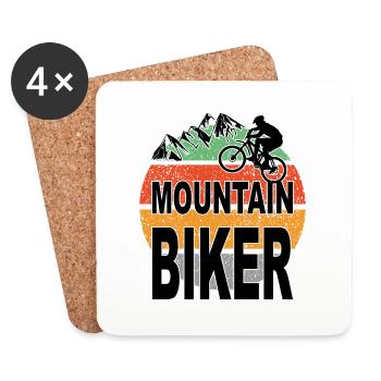 Sprüche Fahrradfahrer Mountain Biker Bikerin - Untersetzer (4er-Set) - Weiß - Vorne
