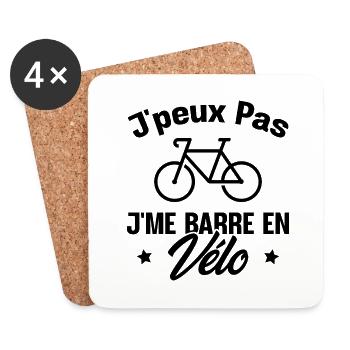 J'peux pas j'me barre en vélo - Dessous de verre (lot de 4) - blanc - Devant