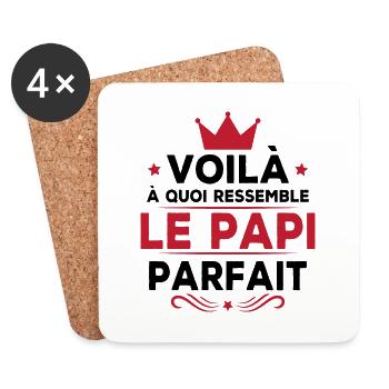 Voila à Quoi Ressemble le Papi Parfait - Dessous de verre (lot de 4) - blanc - Devant