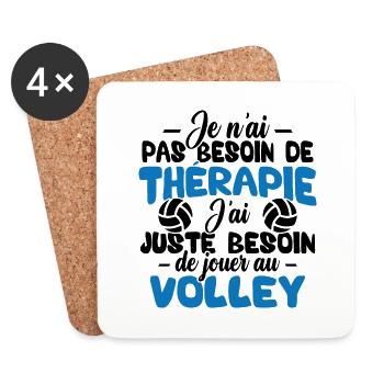 J'ai juste besoin de jouer au volley - Dessous de verre (lot de 4) - blanc - Devant
