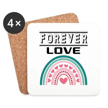 Liebe Forever I Love You Herz Hearts Wahre Liebe - Untersetzer (4er-Set) - Weiß - Vorne