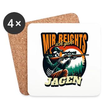 MIR REICHTS ICH GEH JAGEN - Untersetzer (4er-Set) - Weiß - Vorne