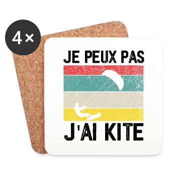 Je Peux Pas J'ai Kite Cadeau Humour - Dessous de verre (lot de 4) - blanc - Devant