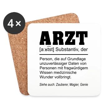 Arzt Definition Beruf lustig - Untersetzer (4er-Set) - Weiß - Vorne