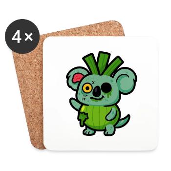 Zombie-Koalauch - Untersetzer (4er-Set) - Weiß - Vorne