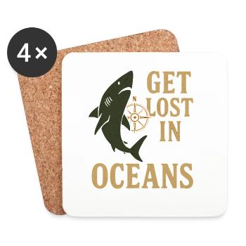 Perdez-vous dans les océans nautiques - Dessous de verre (lot de 4) - blanc - Devant