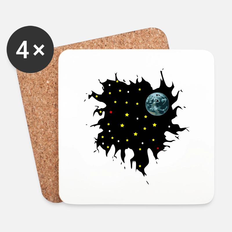 Galaxie - Untersetzer (4er-Set) - Weiß
