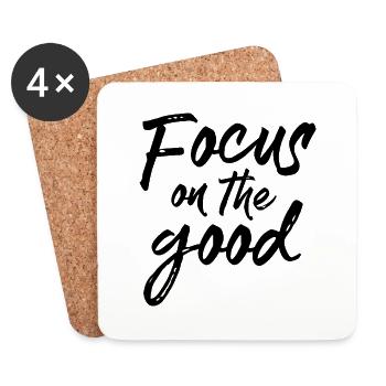 Focus on the good - Coasters (set of 4) - white - Front