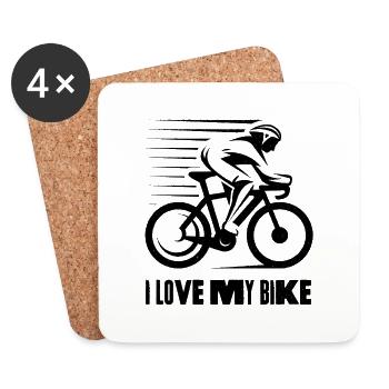 I love my Bike - Coasters (set of 4) - white - Front