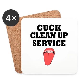 Cuckold cuck clean up service - Untersetzer (4er-Set) - Weiß - Vorne