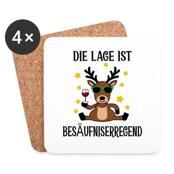 Funny Reindeer - Coasters (set of 4) - white - Front