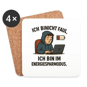 Ich bin nicht faul - Untersetzer (4er-Set) - Weiß - Vorne
