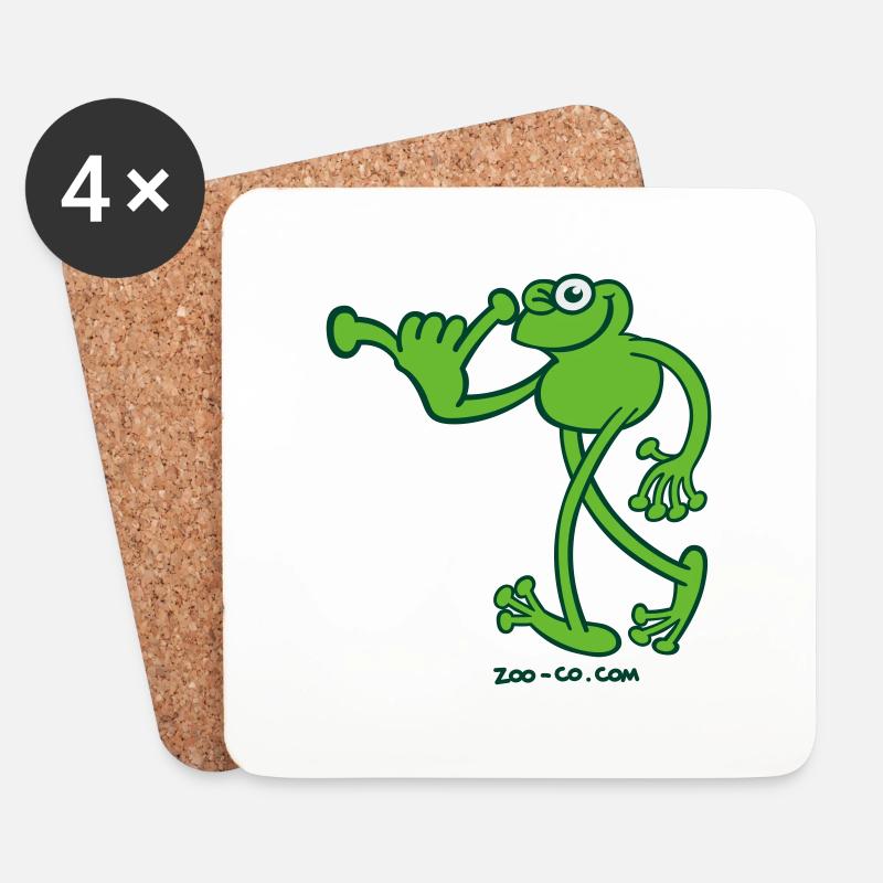 Hawaii-Frosch - Untersetzer (4er-Set) - Weiß