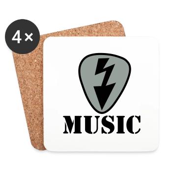 musique - Dessous de verre (lot de 4) - blanc - Devant