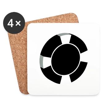 Poker Poker-Chip - Untersetzer (4er-Set) - Weiß - Vorne