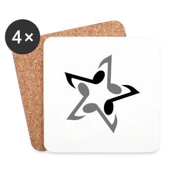 MUSIC STAR - Dessous de verre (lot de 4) - blanc - Devant