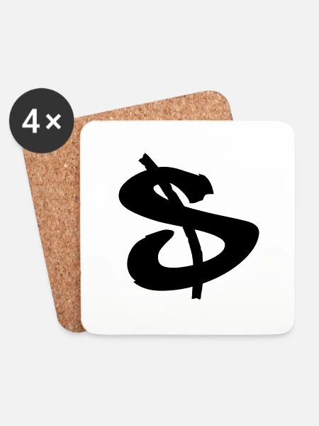 dollarzeichen - Untersetzer (4er-Set) - Weiß