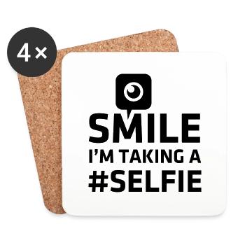 Love taking Selfie photo camera instagram smile - Untersetzer (4er-Set) - Weiß - Vorne