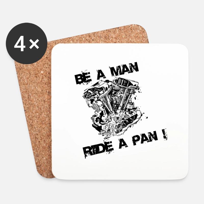 Ride a Pan - Coasters (set of 4) - white