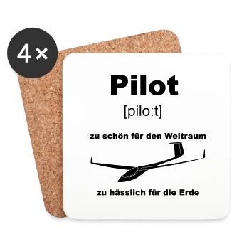 pilot - Untersetzer (4er-Set) - Weiß - Vorne
