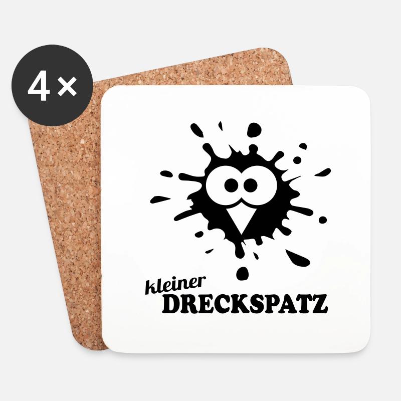 kleiner Dreckspatz - Untersetzer (4er-Set) - Weiß