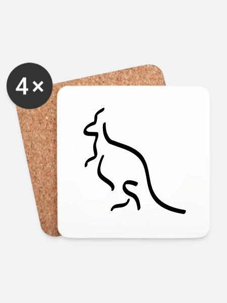 kangaroo - Untersetzer (4er-Set) - Weiß