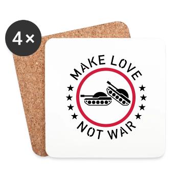 Make Love Not War (3C) - Untersetzer (4er-Set) - Weiß - Vorne