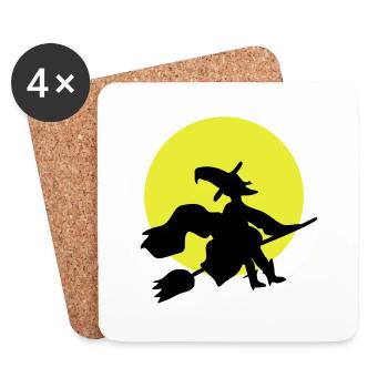 Hexe - Untersetzer (4er-Set) - Weiß - Vorne