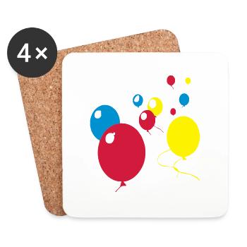Lüftballons - Untersetzer (4er-Set) - Weiß - Vorne