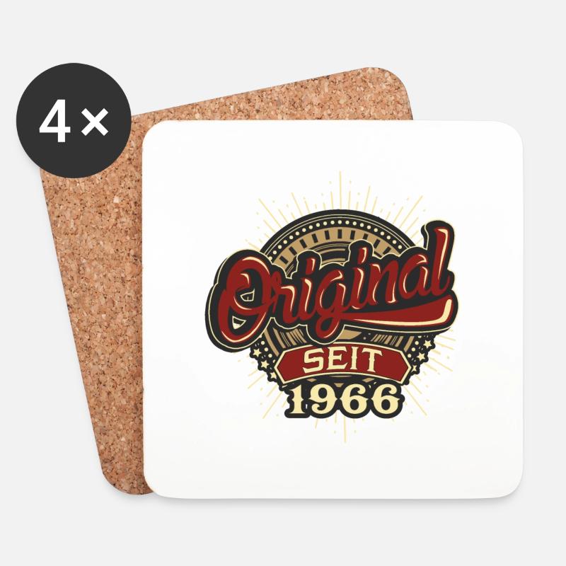 Geburtstag Original seit 1966 - Untersetzer (4er-Set) - Weiß