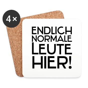 Endlich normale Leute hier! - Untersetzer (4er-Set) - Weiß - Vorne