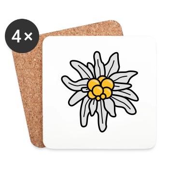 Edelweiss - Untersetzer (4er-Set) - Weiß - Vorne