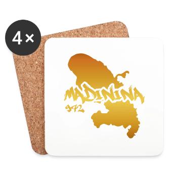 Madinina 972 gold design - Dessous de verre (lot de 4) - blanc - Devant