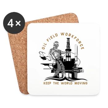 Oil Rig Oil Field North Sea Keep The World Movng - Coasters (set of 4) - white - Front