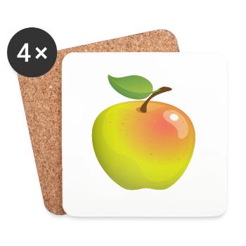 Apple - Coasters (set of 4) - white - Front