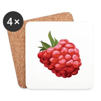 Raspberry - Coasters (set of 4) - white - Front