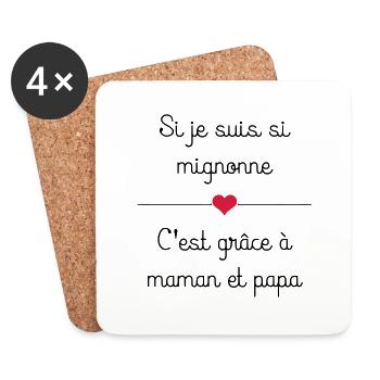 mignonne - Dessous de verre (lot de 4) - blanc - Devant