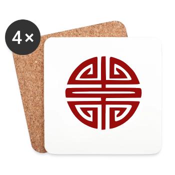 Symbole Bonheur Vietnam - Dessous de verre (lot de 4) - blanc - Devant