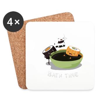 Sushi Bath Time - Coasters (set of 4) - white - Front