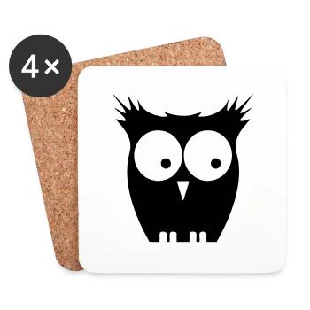 Owl - Coasters (set of 4) - white - Front