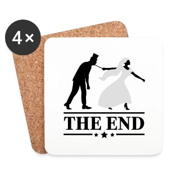 Schlips JGA Game over the end Junggesellen Party - Coasters (set of 4) - white - Front