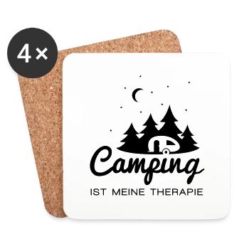 Camping Therapie - Untersetzer (4er-Set) - Weiß - Vorne