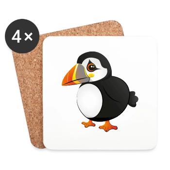Papageitaucher - Puffin - Untersetzer (4er-Set) - Weiß - Vorne