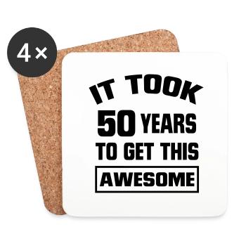 IL DOIT REGARDER 50 ANS A DURÉ, SI BONS ! - Dessous de verre (lot de 4) - blanc - Devant