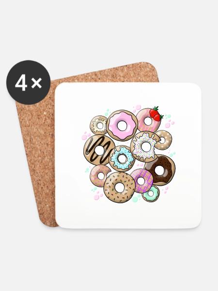 donuts - Coasters (set of 4) - white