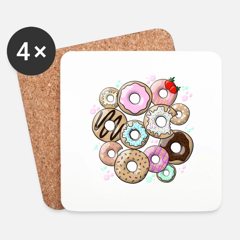 donuts - Coasters (set of 4) - white