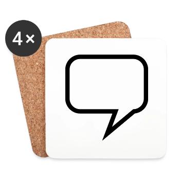sprechblase_1c - Coasters (set of 4) - white - Front