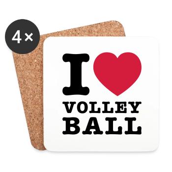 I Love Volleyball 2 - Coasters (set of 4) - white - Front