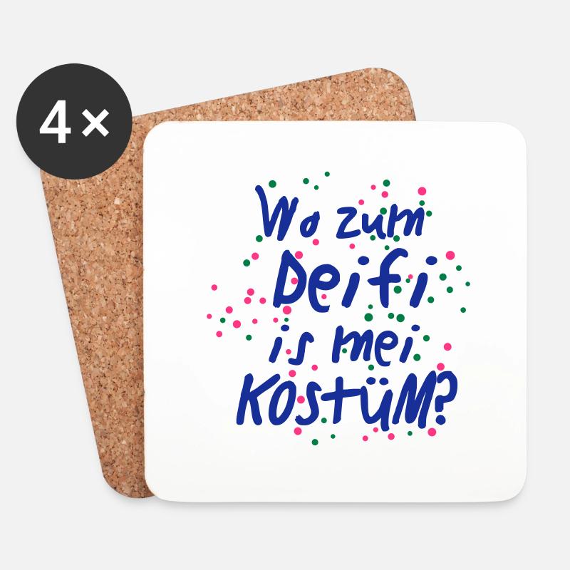 Wo zum Deifi is mei Kostüm - Untersetzer (4er-Set) - Weiß